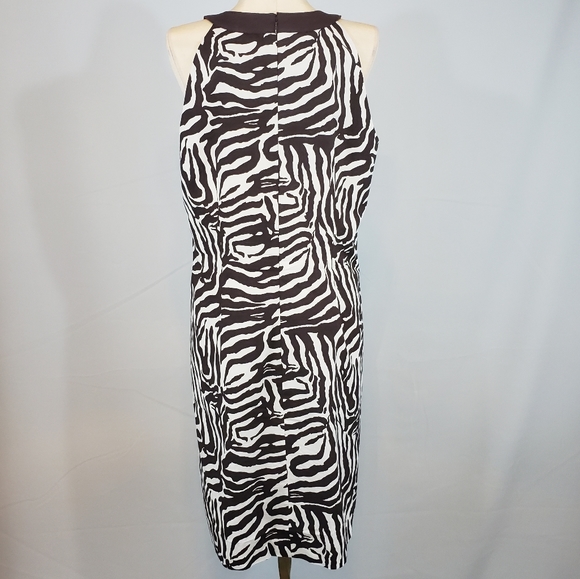 Loft zebra print dress with beaded detail size 8P - Picture 4 of 6